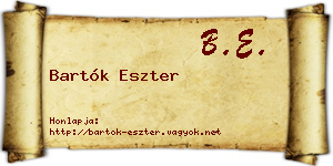 Bartók Eszter névjegykártya