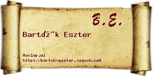 Bartók Eszter névjegykártya